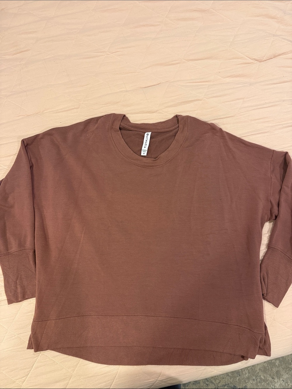 Athleta Mauve Cropped Crewneck Sweatshirt